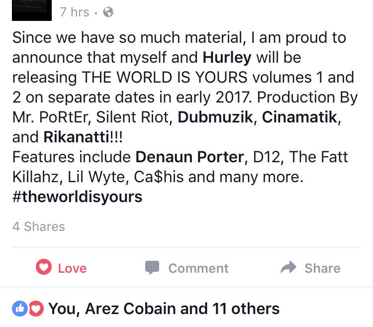 JodieARB's tweet image. Another huge collaborative album coming up from TOP PROSPECT! "THE WORLD IS YOURS" With new production from @mRpOrTeR7 &amp;amp; @Rikanatti #D12 🔥🔥🔥