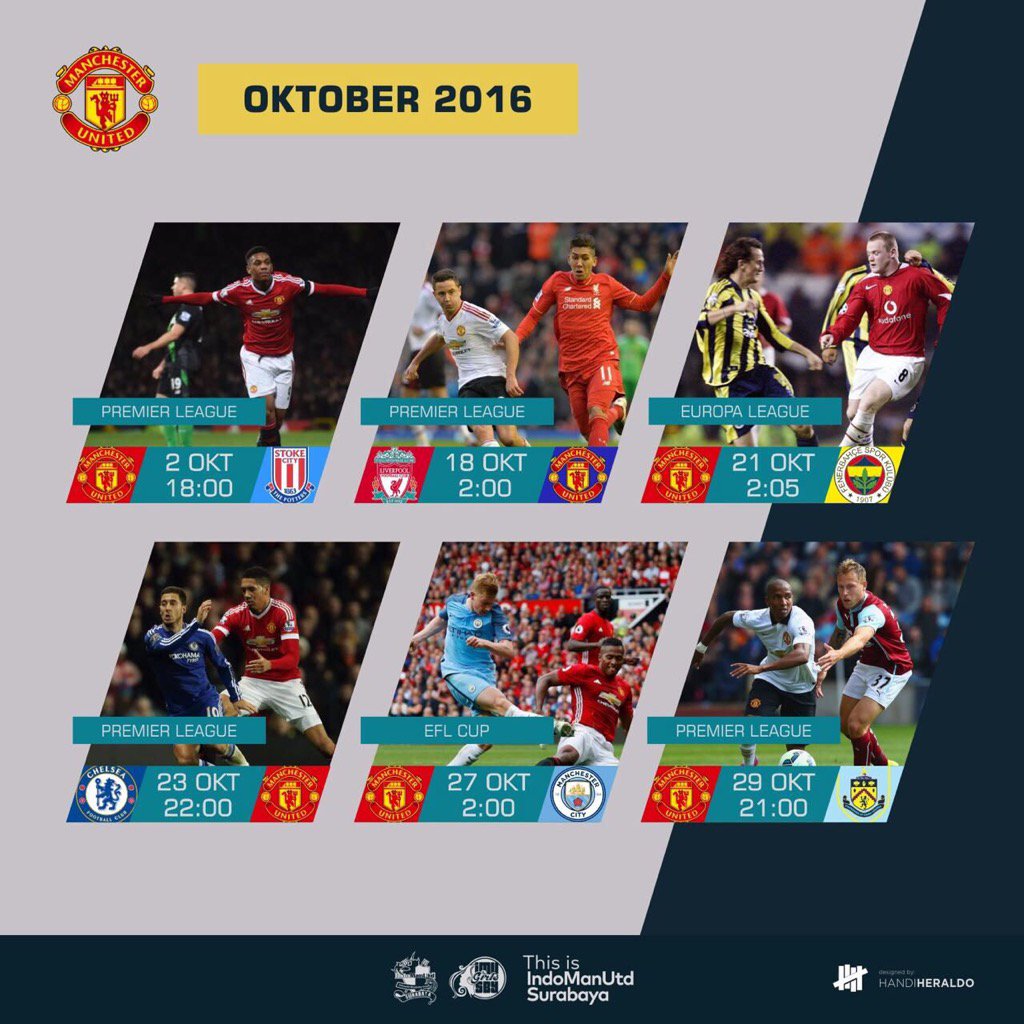 Jadwal <a href="/ManUtd/">Manchester United</a> bulan Oktober monggo SAVE, RETWEET, LIKES