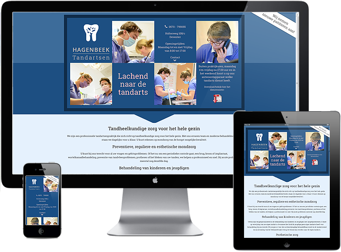 Nieuwe website gemaakt voor Hagenbeek #Tandartsen: hagenbeektandartsen.nl. Uiteraard weer in #CMSMS