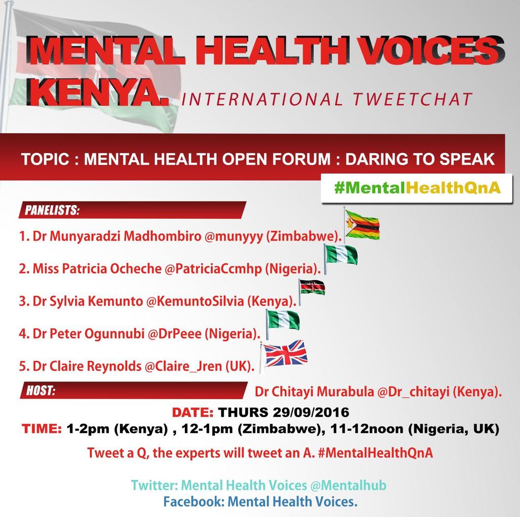 Are you mentally healthy? Ask the experts. #MentalHealthQnA <a href="/KemuntoSilvia/">Silvia kemunto</a> @ChiromoLMC <a href="/job_okemwa/">Dr Job Okemwa Ongubo</a> <a href="/bonifacemwangi/">The People’s President</a>