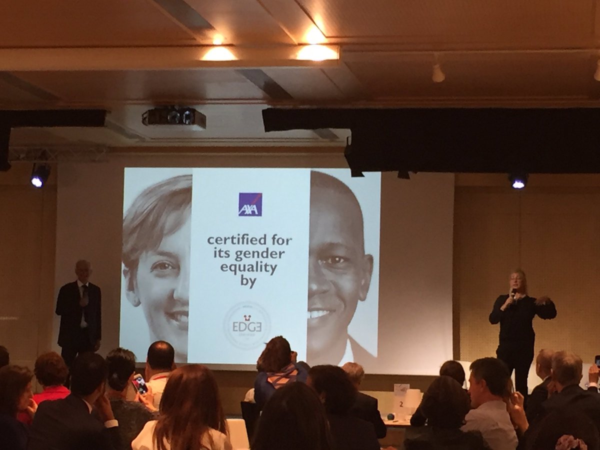 <a href="/AXA/">AXA</a> certified for its gender equality by #EDGE! #Proud #OneAXA #WoMenAtAXA #Diversity