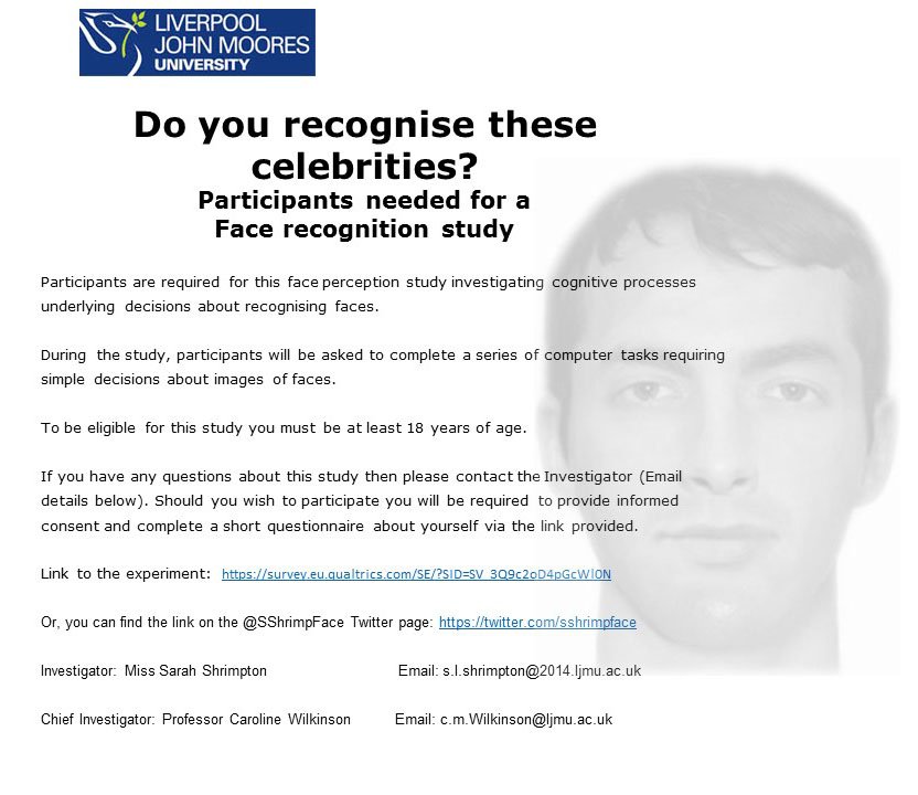 SShrimpFace's tweet image. Can you recognise these celebrities? Test your skills in this online study: survey.eu.qualtrics.com/SE/?SID=SV_3Q9…
#faces #facerecognition #faceperception