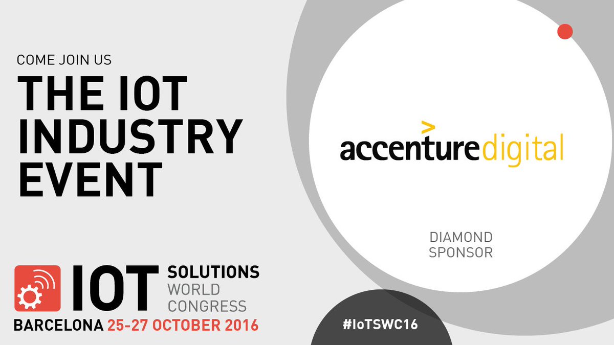 IOTSWC's tweet photo. Join the world leading #IOT industry event with @AccentureDigi next 25-27 October at #Barcelona https://t.co/LBwUD6SPRq