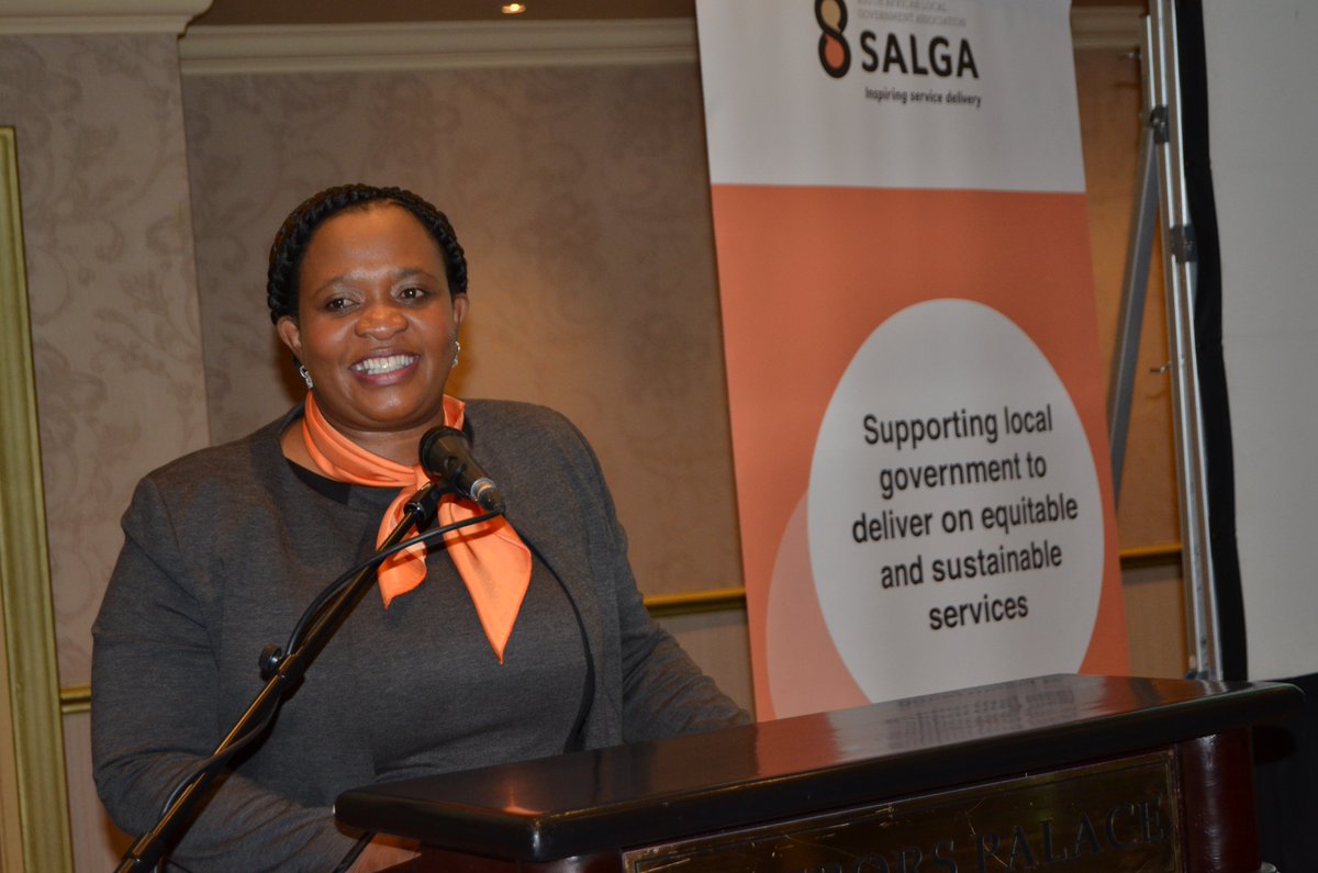SALGA_Gov's tweet photo. Councillor Pinky Moloi @khazimoloi calls for new councillors to work together with wards committees.#SALGAGP https://t.co/yivjvuAJdS