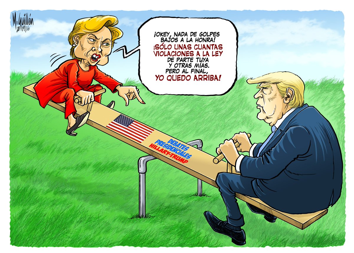RT El #debate entre Trump y Clinton. Esta es la caricatura de hoy \u003e\u003e\u003e  https://t.co/r6O12htkLK #Política #eeuu, image size:1200x857