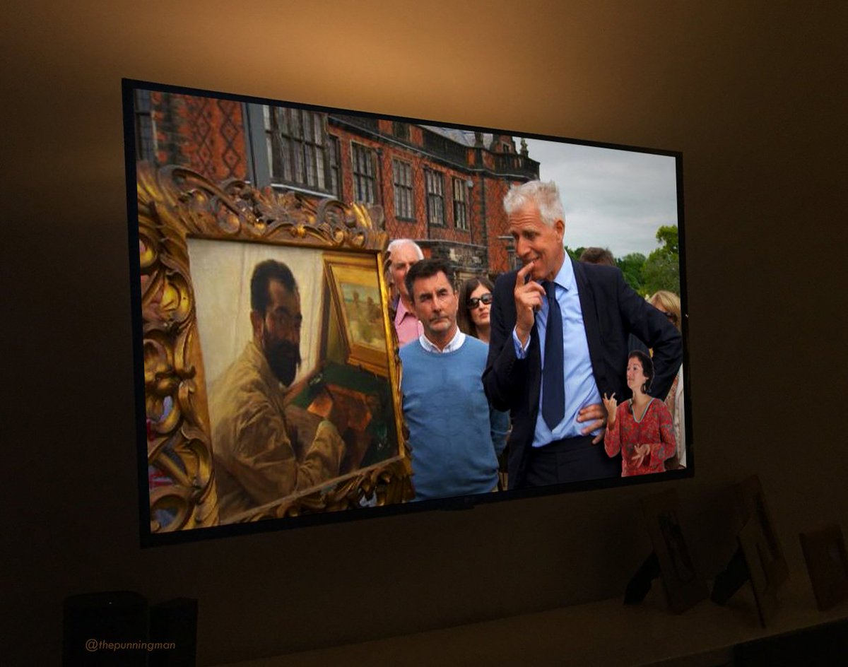 This appears to be a genuine episode of the Antiques Roadshow. If you look carefully you'll see it's signed in the corner.