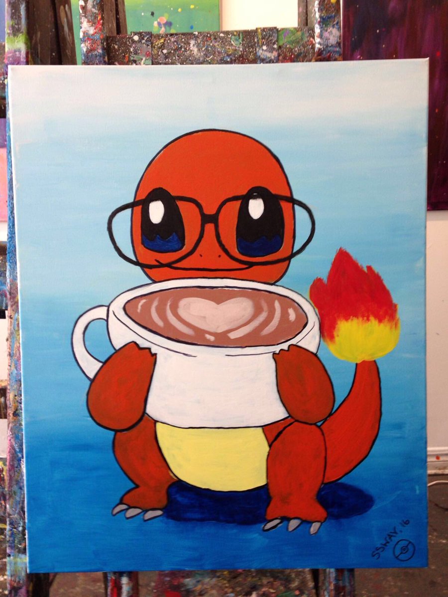 Workopolis's tweet photo. Happy #NationalCoffeeDay.. Art made by @Workopolis employees! #pokemon https://t.co/zqazRU27ak