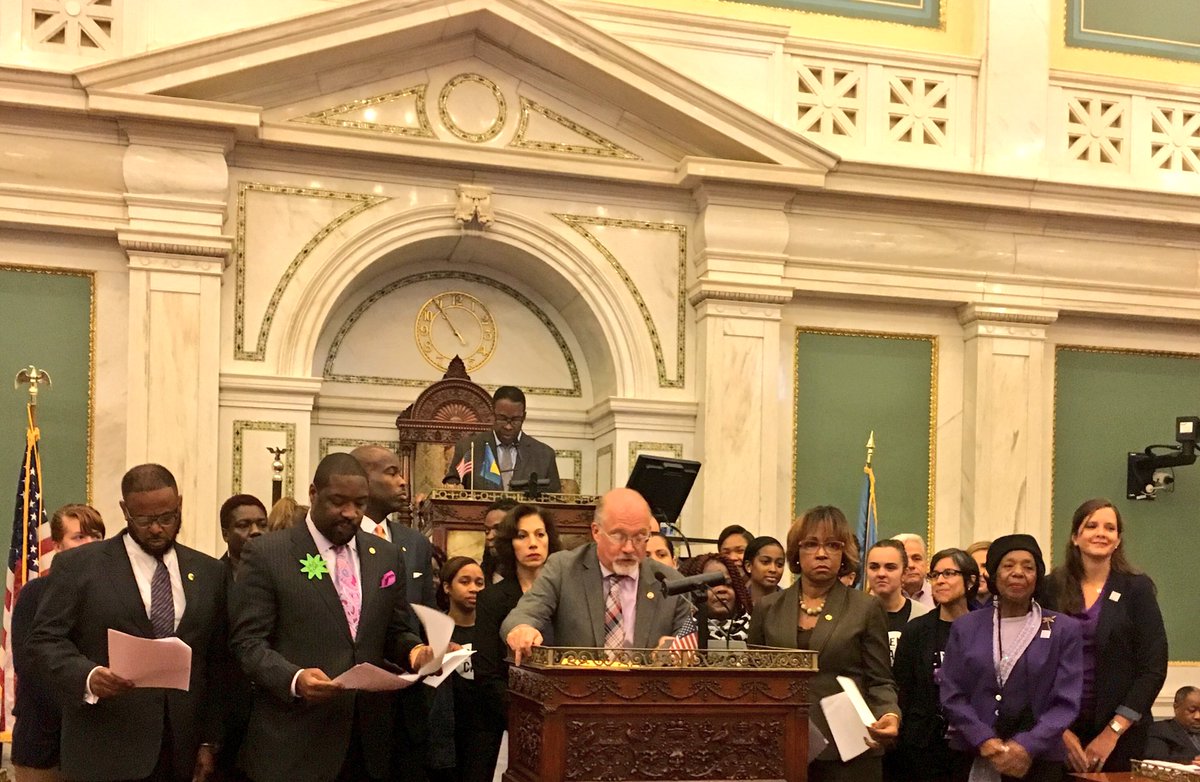 PHLCouncil's tweet photo. .@BillGreenlee215 leads a presentation recognizing October as #DomesticViolenceAwarenessMonth @jlisitski of @WomenAgnstAbuse accepts. https://t.co/oG4FjYepi3