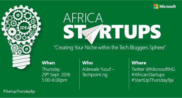 MicrosoftNG's tweet image. What does it take to run a business or a startup? Join the conversation using the tag #StartupThursday9ja @Wexcely @Techpointdotng