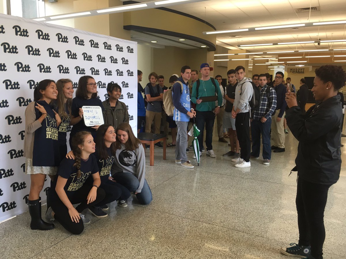 The #PittGreaterThanHazing social media campaign is happening now until 3pm in Towers! Stop by and proclaim your stance against hazing!