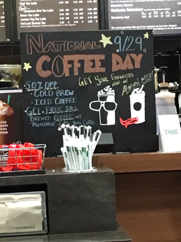 dougbayer's tweet photo. @FerreroAmy  Target 1842 is ready for National Coffee Day, thanks Kiran https://t.co/rFWQRgiiLY