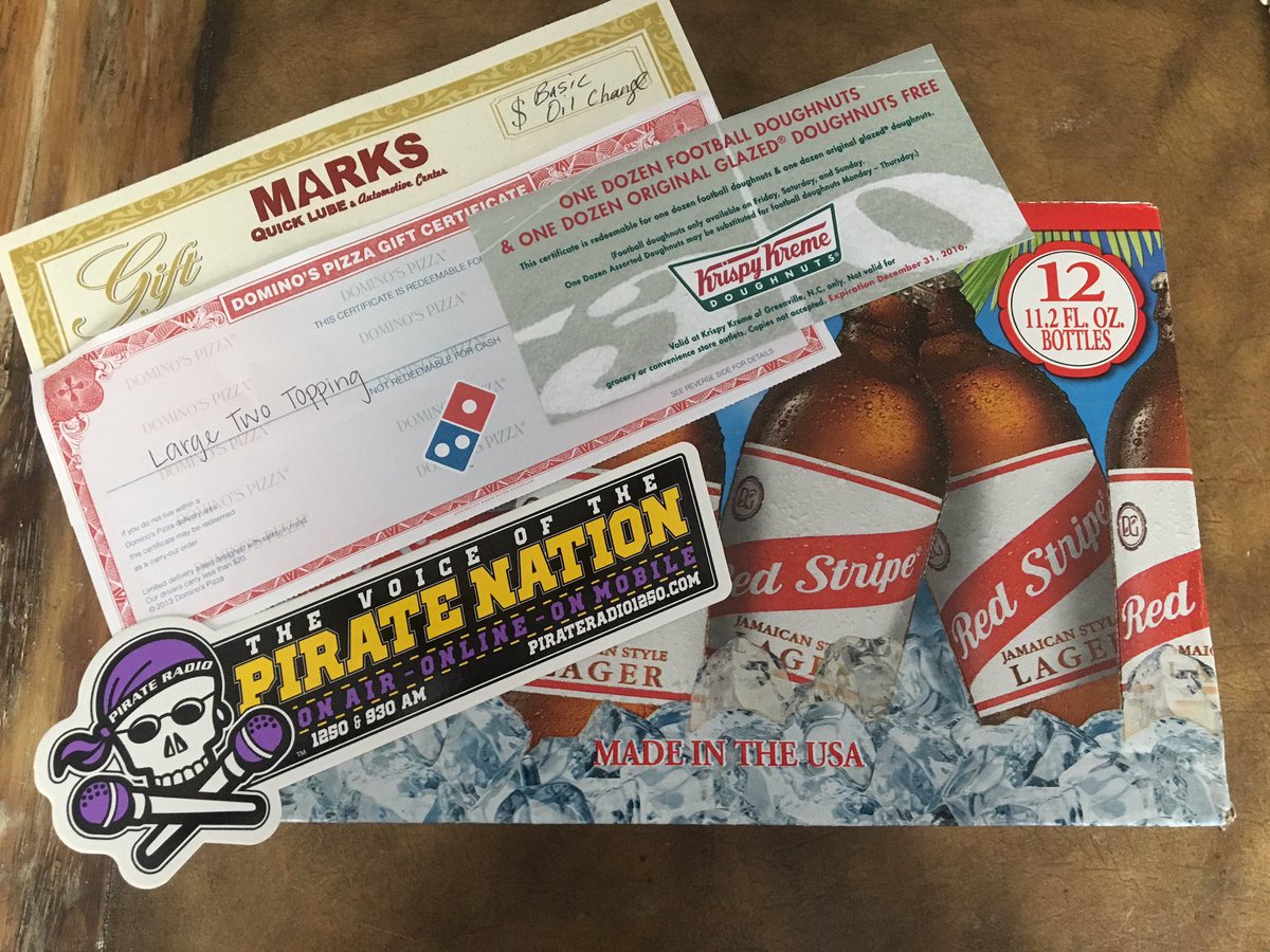 PR927FM's tweet photo. RETWEET &amp; FOLLOW for a chance to WIN this prize package of FREE Beer, Pizza, Doughnuts &amp; Oil Change! (Must be 21 or older)
#Stations4Winners https://t.co/jM1tqjrTbn