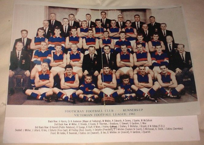 Altona_HC's tweet photo. The 1961 @westernbulldogs GF had a strong Altona connection. Ken Duff, manager of our '94 &amp; '96 SL1 Premierships was playing! #bemorebulldog https://t.co/Z7qRyGMuR0