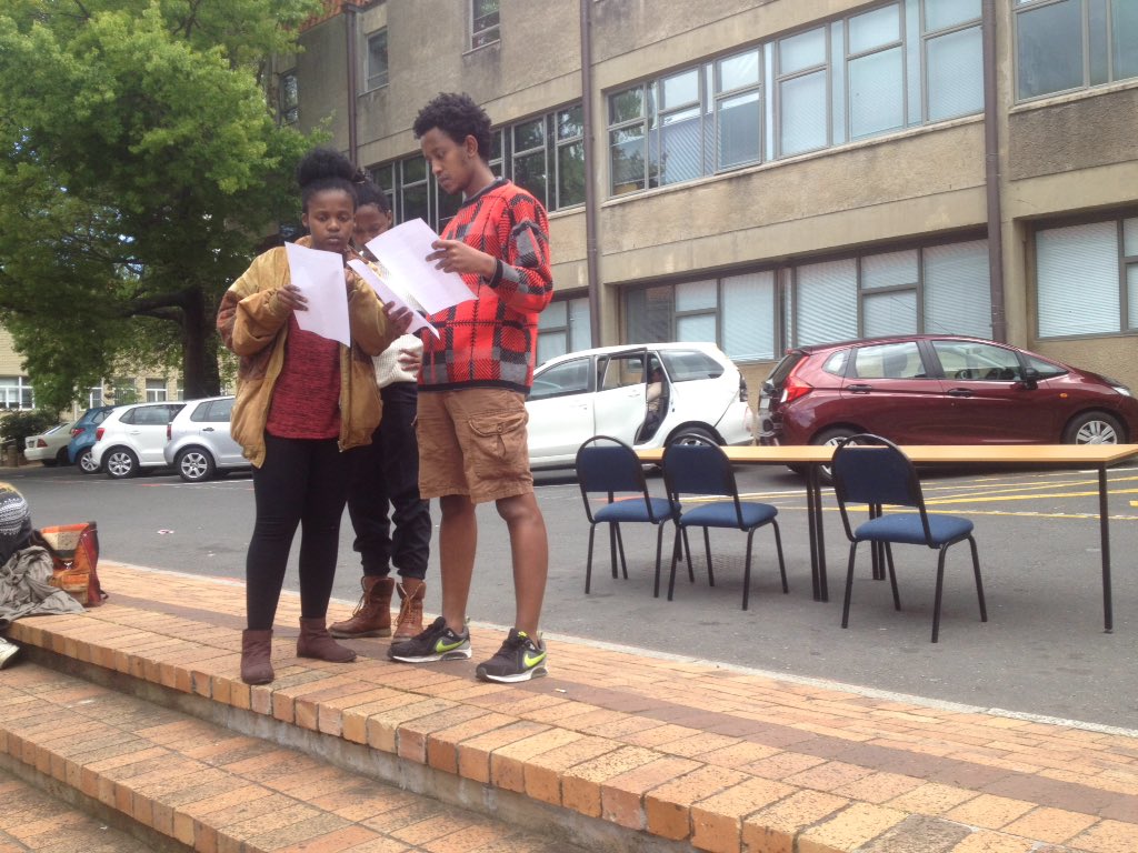 _Decolonization's tweet photo. Press conference about to start #OccupySteveBiko #FeesMustFall #3rdOctoberAsinavalo https://t.co/AoU45clJLL