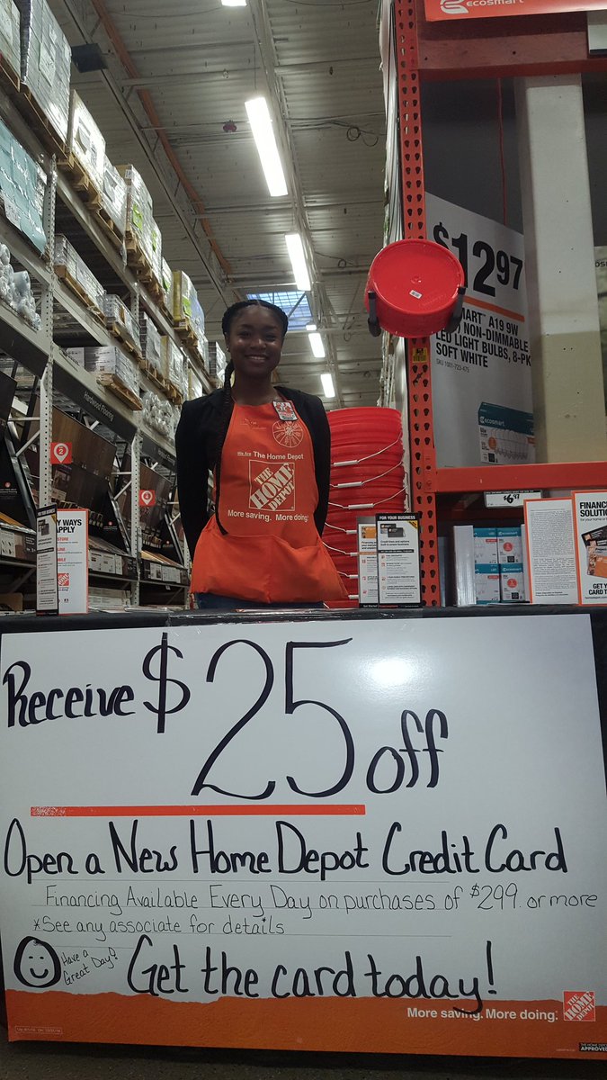 mary07502's tweet photo. Open a Home Depot Credit Card, Shaquilla one of our Service desk associates. Have a great day😆 https://t.co/zyynGqgE6O