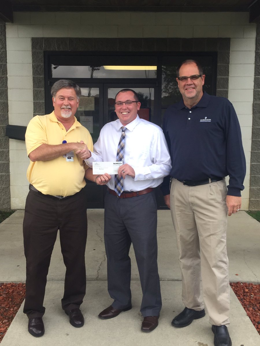 Thank you @EmersonClimate for the donation to the Boys &amp; Girls Club of Rush County!