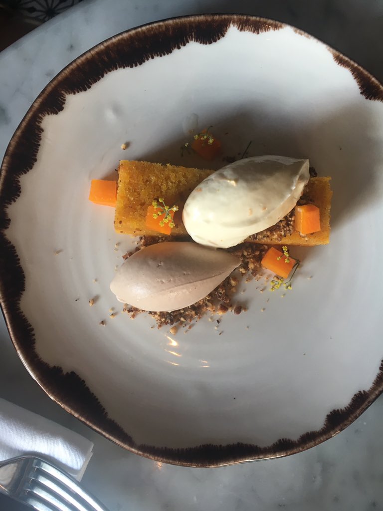 stephenskitchen's tweet photo. Today's special @PichetDublin #carrot cake,cream cheese,walnut ice cream @SebRitzen @MarkTreacy6 @beardychef https://t.co/uYxLSl6s36