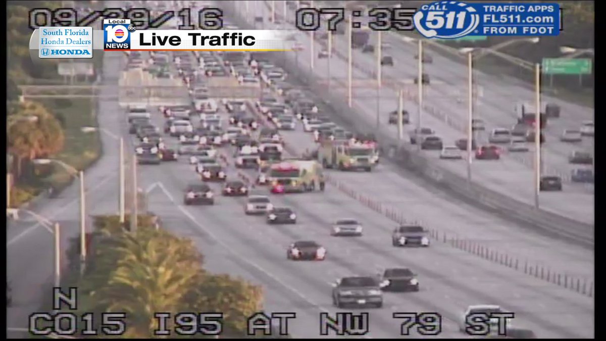 Crash on I-95 SB at NW 79th St 2 regular lanes & Express Lanes Blocked #traffic https://t.co/XjkGEQH4ga