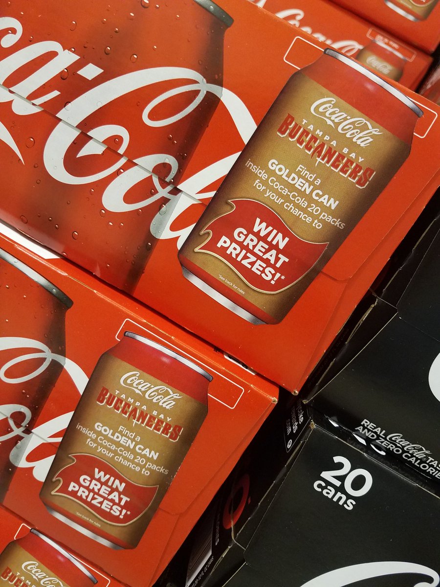 foodwinesun's tweet photo. I hope I find gold in these here cans #CokeGoldenCan #tbbuccaneers @Publix @CokeFlorida @TBBuccaneers #IworkwithCoke https://t.co/idDF0B5weO