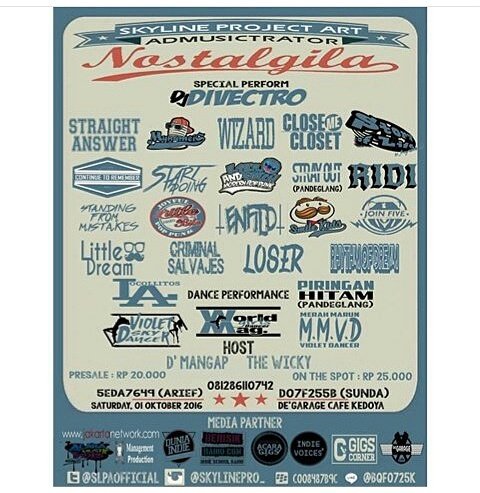 Hello. Selamat Malam, Sabtu, 1 Oktober 2016 kita bakal meliar di De Garage Cafe, Kedoya-JakBar jam 20:30 malam #gigs