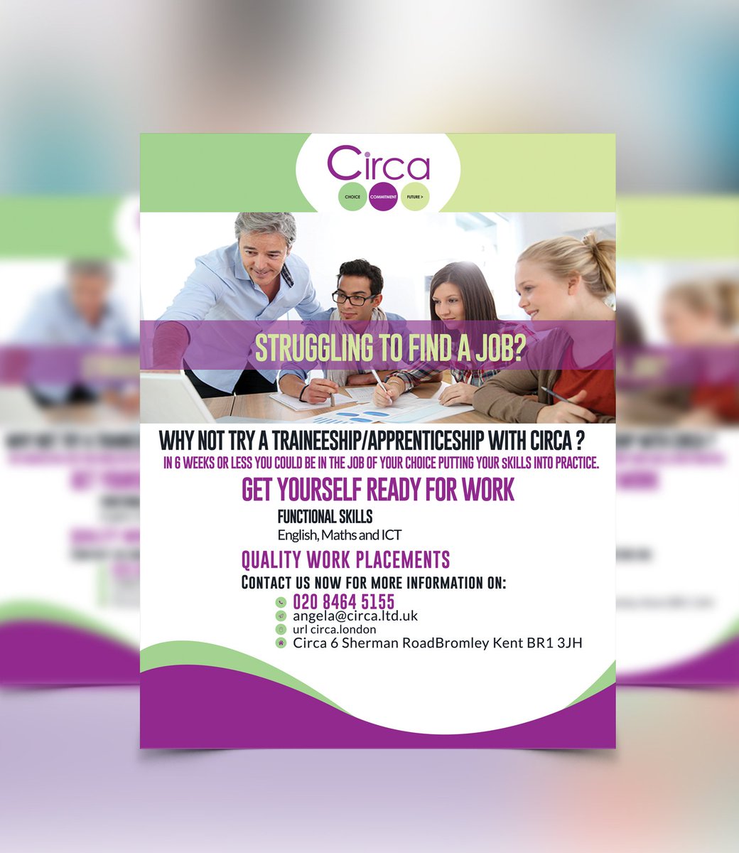 CircaTraining's tweet image. #Traineeships have arrived @CircaTraining.  Don&apos;t miss out on the opportunity of on- the-job-training.  Contact us for more info.