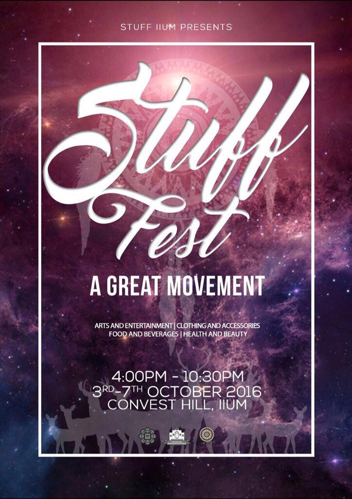aminfaiz10's tweet photo. Salam, tahukah anda 3-7 Oktober ini STUFF FEST akan menggegarkan IIUM. Pelbagai aktiviti menarik yg disajikan! Are you ready? #StuffFest https://t.co/eNesL9jywS