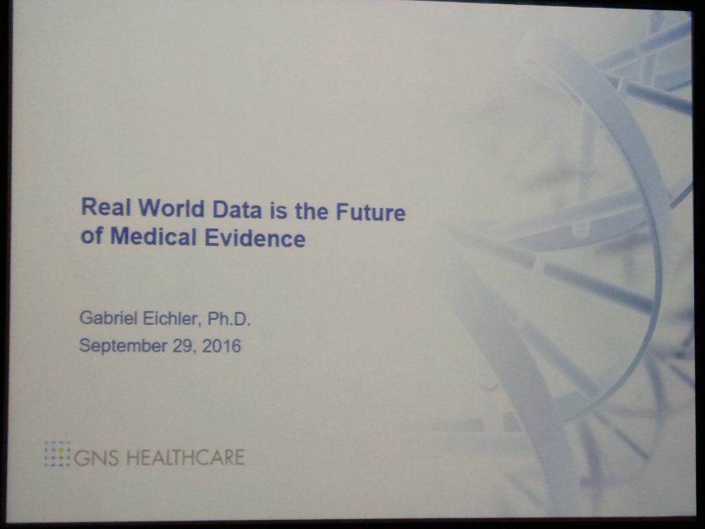 lermani13's tweet photo. Gabriel Eichler of @gnshealthcare: real world data is the future of medical evidence, @IMI_JU, #IMISF2016 https://t.co/RX7plXWQ9M