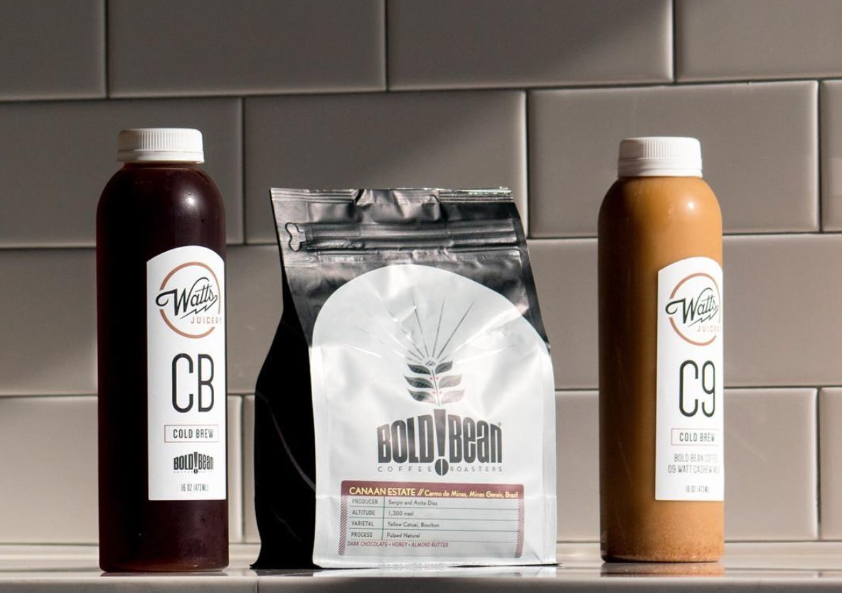 WattsJuicery's tweet photo. We're happy it's #NationalCoffeeDay because we have our favorite in-house! #boldbeancoffee https://t.co/GGwvvH02tE