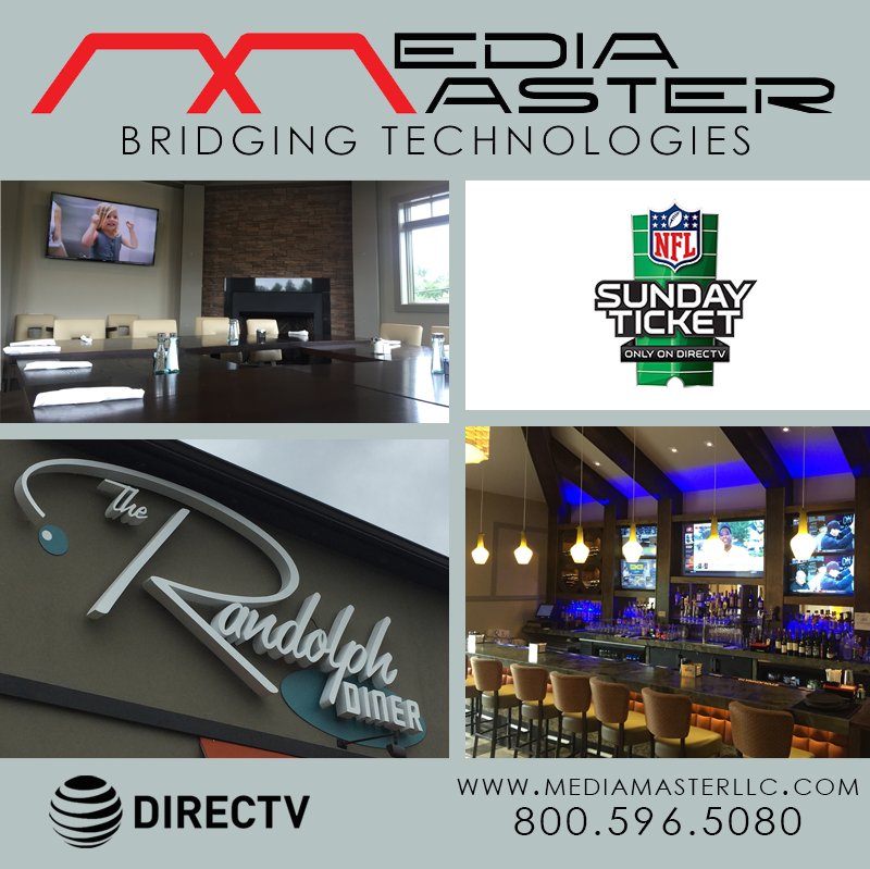 MediaMasterLLC's tweet image. Media Master proudly installed #directv with #NFLSundayTicket for #TheRandolphDiner. Great food with 30 TVs across 2 bar areas!