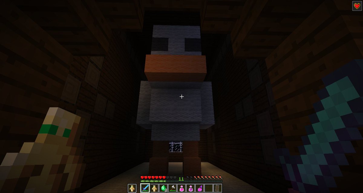 So apparently there is a massive chicken at the top of the woodland mansions in the latest snapshot #Minecraft =P