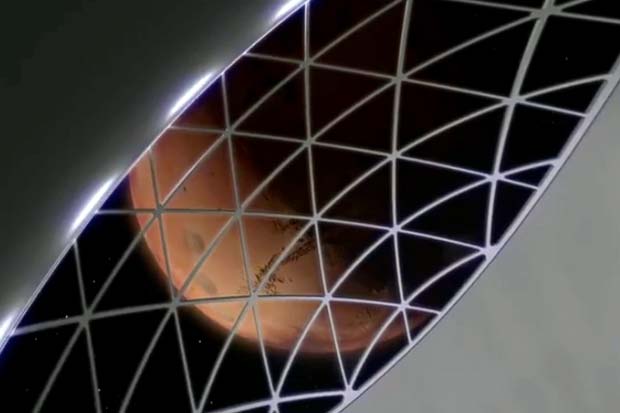 Twerping1's tweet photo. Fly-Through SpaceX's Massive 'Fun' Spaceship To Mars and Beyond | Video https://t.co/ffOeNl46yA https://t.co/oNsgwQ7tOB