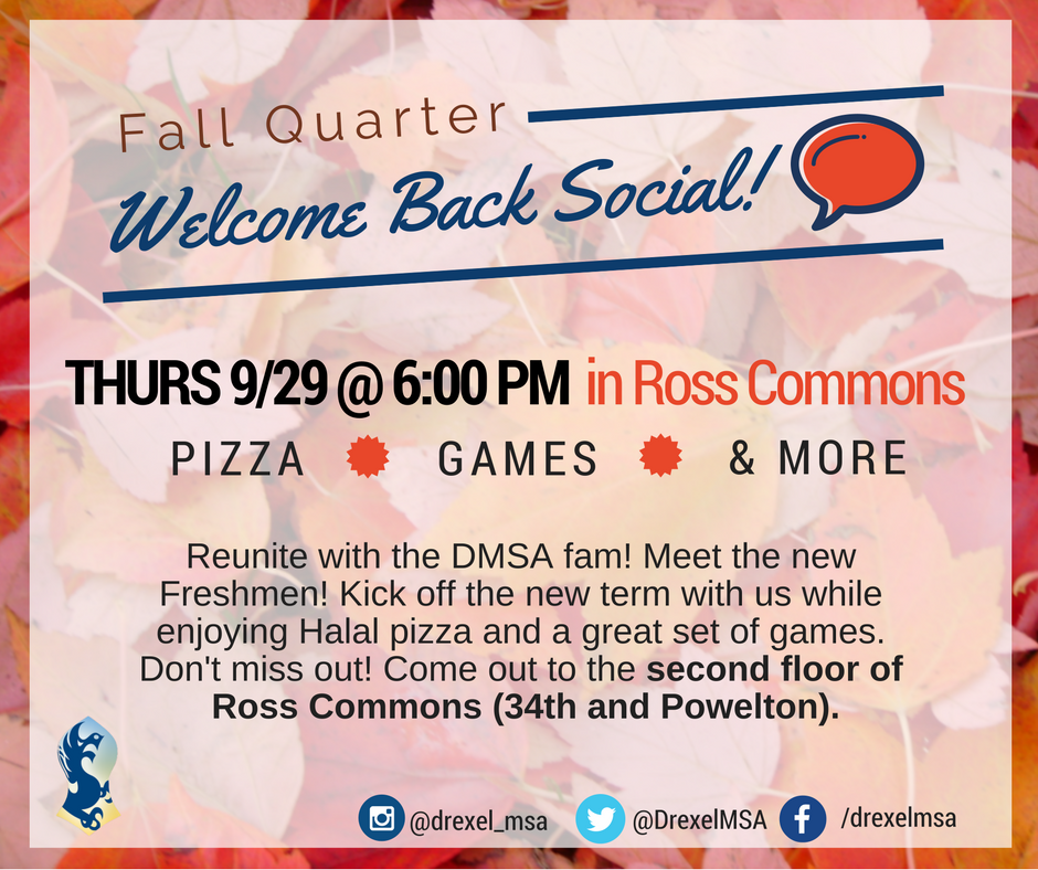 DrexelMSA's tweet photo. SOCIAL IS TONIGHT! #freepizzaandwings #newfriends https://t.co/5daRtohNrs