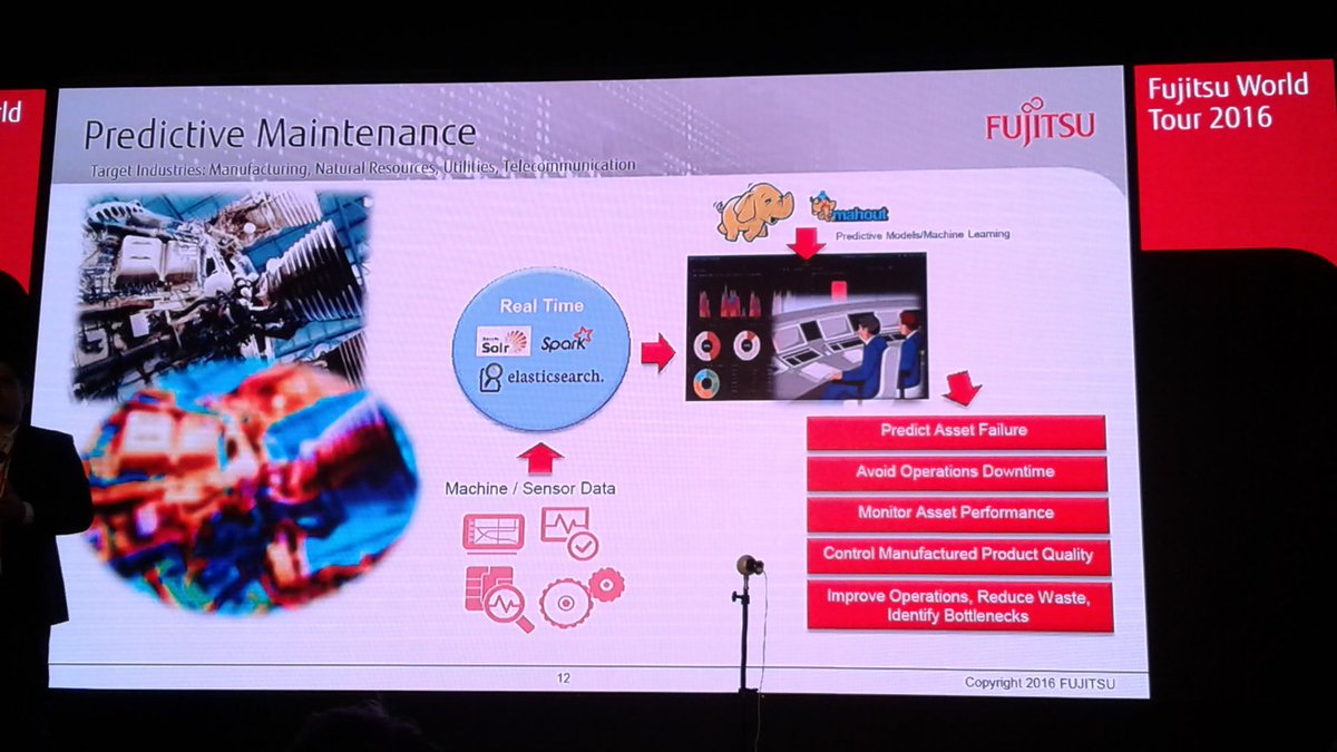 TechButthead's tweet photo. Predictive Maintenance through #AI &amp; various Hardware Sensors :-
 #FujitsuWT2016 #EnablingDigital https://t.co/k4tOsOLm66