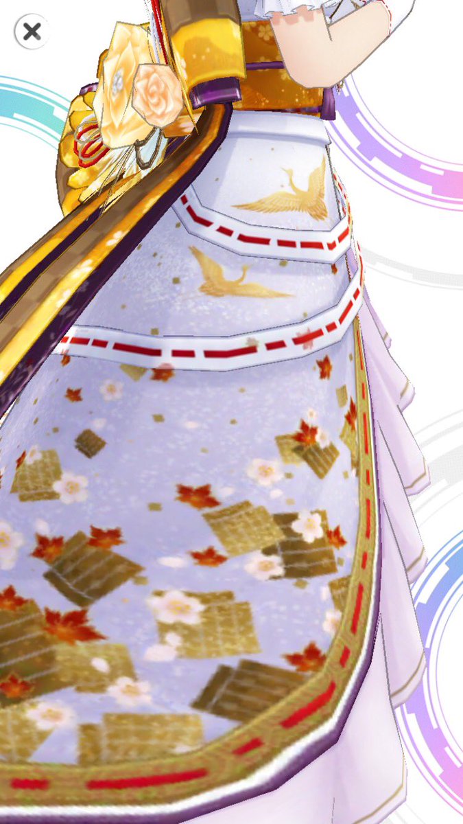 「楓さんの衣装のテクスチャめっちゃ綺麗。描くの大変そうだなあ…。鶴飛んでるし 」|LCバターのイラスト