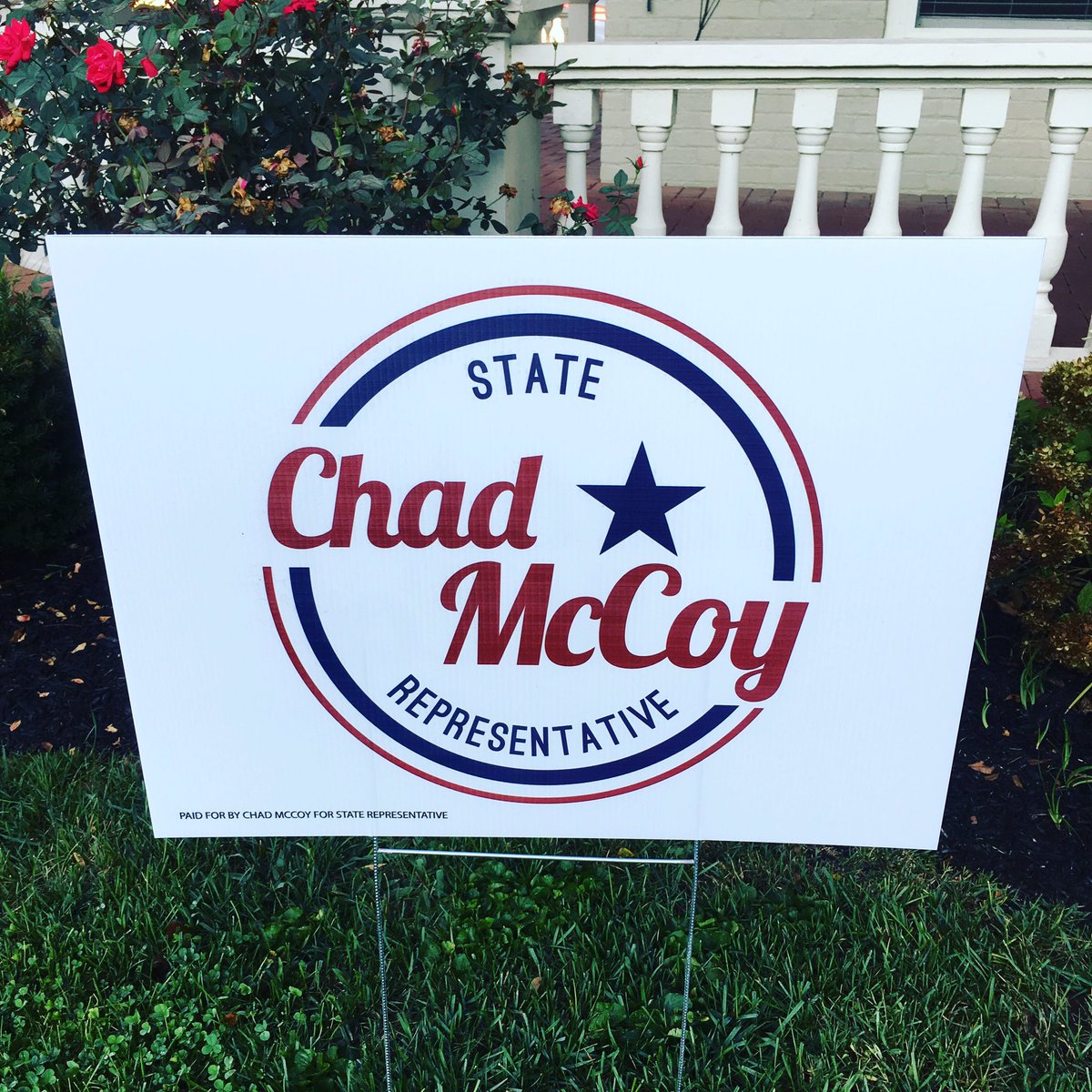 Vote_Chad_McCoy's tweet photo. Yard signs are in. Stop by my office on South 3rd street if you would like to display your support. #FlipTheHouse #VoteNovember8th https://t.co/AjVmxQBv0I