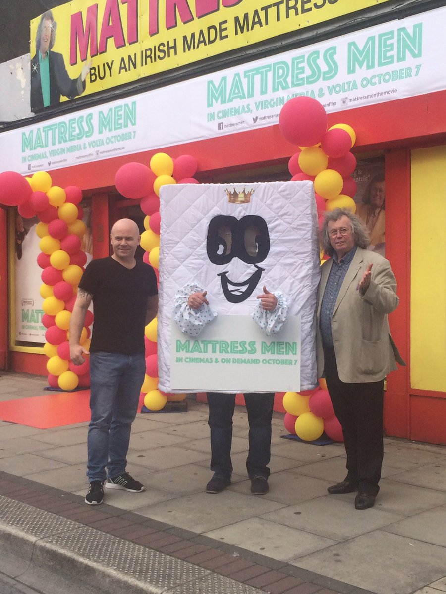 MattressMenFilm's tweet photo. The men behind the mattress! Nearly time for the #Mattressmen party to start. In cinemas and on demand Oct 7 https://t.co/ObS5TBQcgn