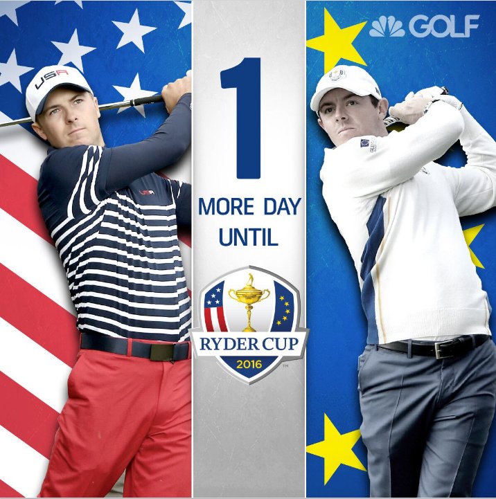 Ryder Cup starts tomorrow so book your tee time early and catch the recap on Golf Channel later at 9:00 PM EST. #RyderCup #GoUSA