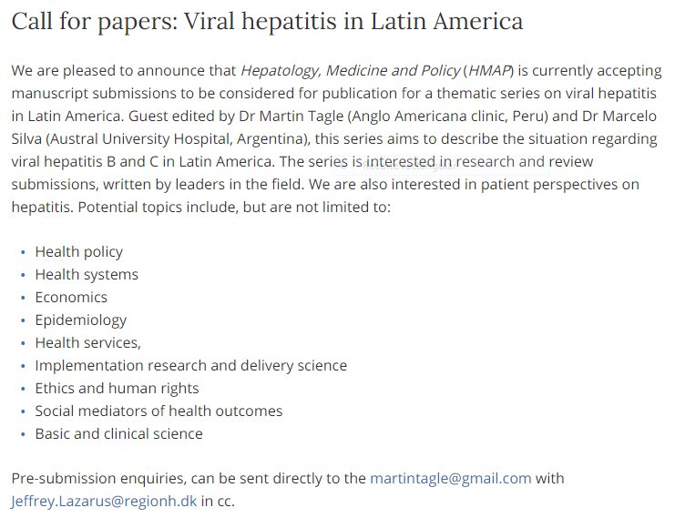 immunization's tweet photo. Wish we could be there, saludos a la distancia a #ALEH2016! No se olviden de la convocatoria de articulos de #hepatitis en #AmericaLatina! https://t.co/N3KLPVpBcl