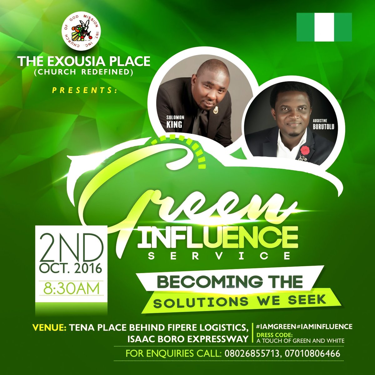 Austraordinary's tweet photo. It's three days to go! Atttend #GreenInfluence this sunday. @ExousiaPlace @cynthiainnaogbi https://t.co/nVzOtCY3vL