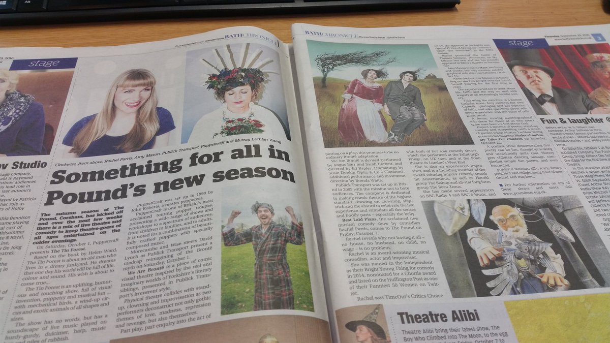 poundarts's tweet photo. Amazing coverage of our new season @BathChron @poundarts out today! #BathChronicle #poundarts #Corsham #newseason #artscentre #Wiltshire https://t.co/tgZu9nw9nU