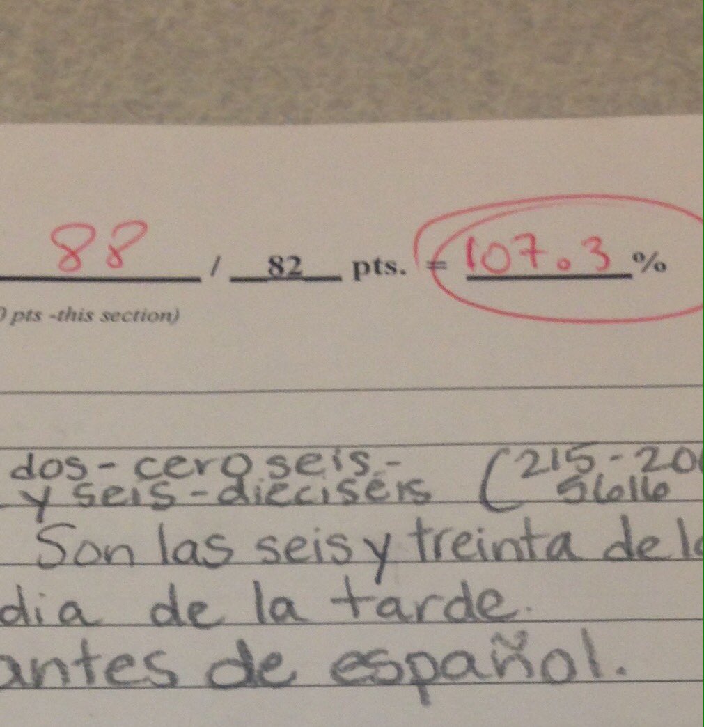 mrshersch's tweet photo. Proud of MY good grade! Killin it in Spanish 101 💥💥 https://t.co/4c93mqvCva