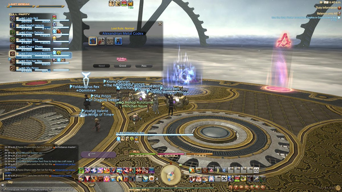 Elysium Ffxiv Team Anotha One Alexander The Creator Clear 9 38 Edt アレキ天動編零式4層クリア 22 38 Jst Ff14 Ffxiv