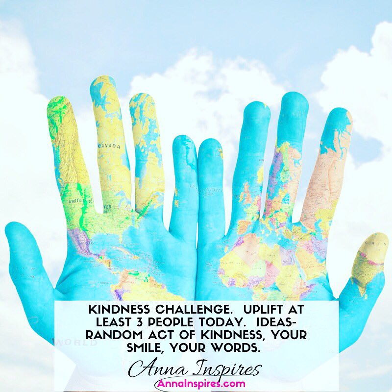 AnnaInspires's tweet photo. Who's up for the challenge? Feel free to share. #GobalImpact #RandomActOfKindness #QOTD #BeTheChange #Love https://t.co/sJaJ7lffvf