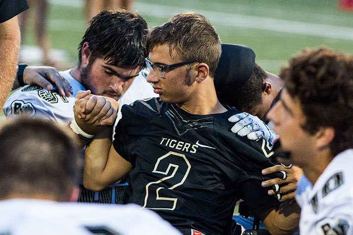 BlueValleyPost's tweet photo. For Blue Valley football (@BVTouchdownclub) and its biggest fan Joe Schuchardt, it's a mutual admiration society https://t.co/WeN5S0I8Cv https://t.co/xss5nxXKXZ
