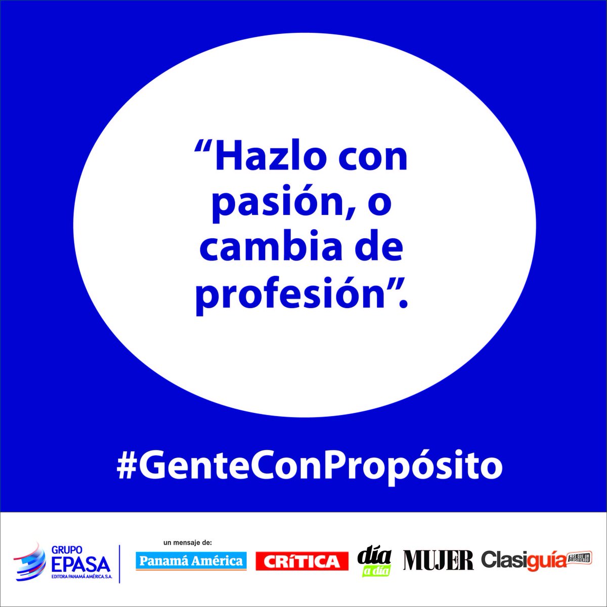 Este mensaje va dedicado a todos aquellos que aman lo que hacen. Hay que estar, donde uno pueda disfrutar lo que hace. #GenteConPropósito