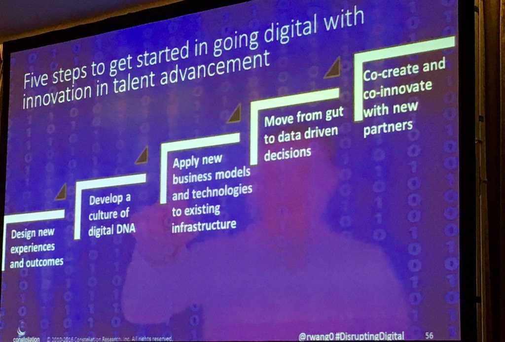 JenSprague1's tweet photo. @rwang0 speaks to learning leaders on disrupting talent development with digital! @HBPCorpLearning #hbpleadership https://t.co/NHJL55a7Ln