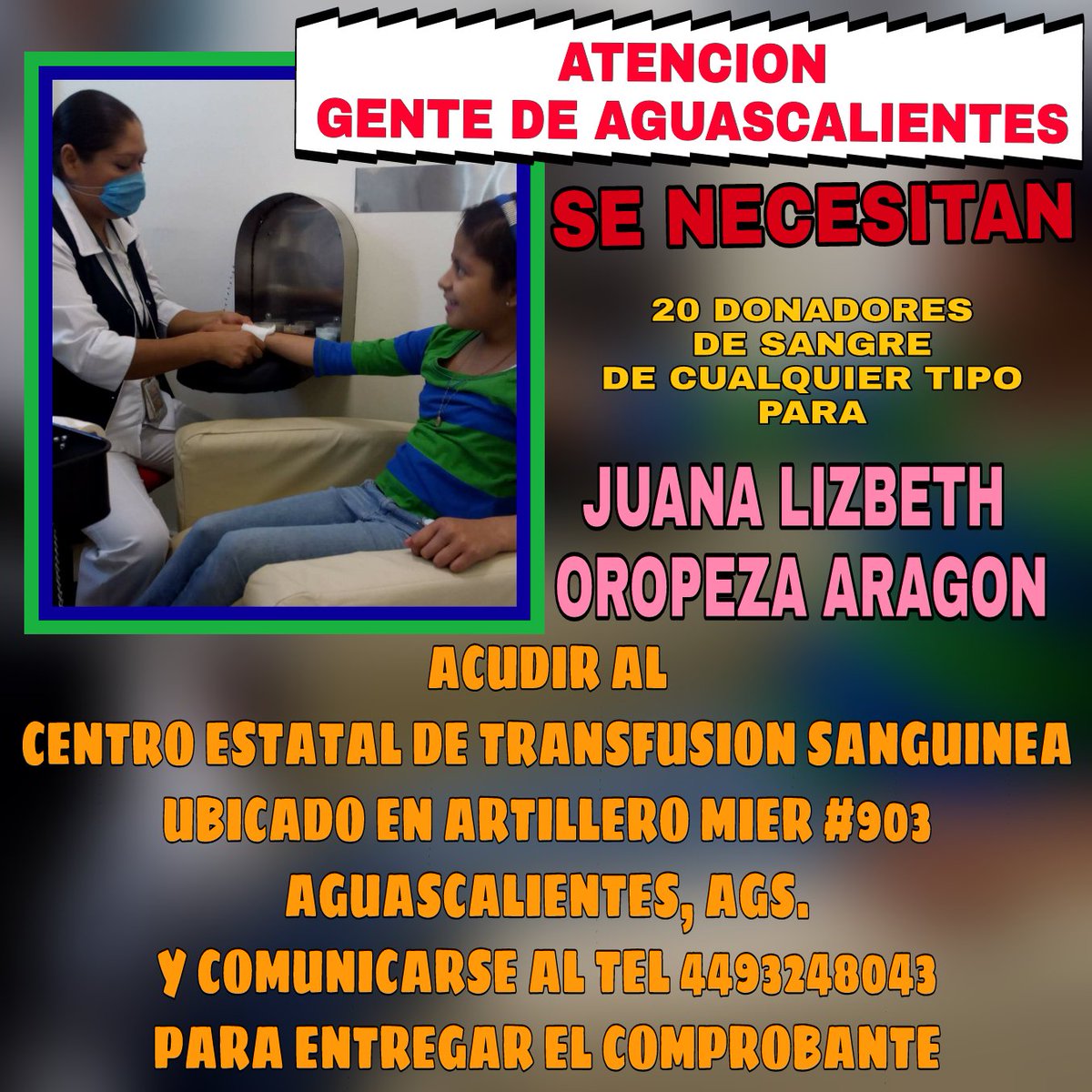 trakamemes's tweet photo. Te queremos @JuanaLizbeth19
Ayudenos #donaciondesangre
@DrSonrisasAC @edwintrakalosa @BANDA_MS @Arrolladora @BANDARECODITOSS  @Alma_Cero https://t.co/VqErwthFZF