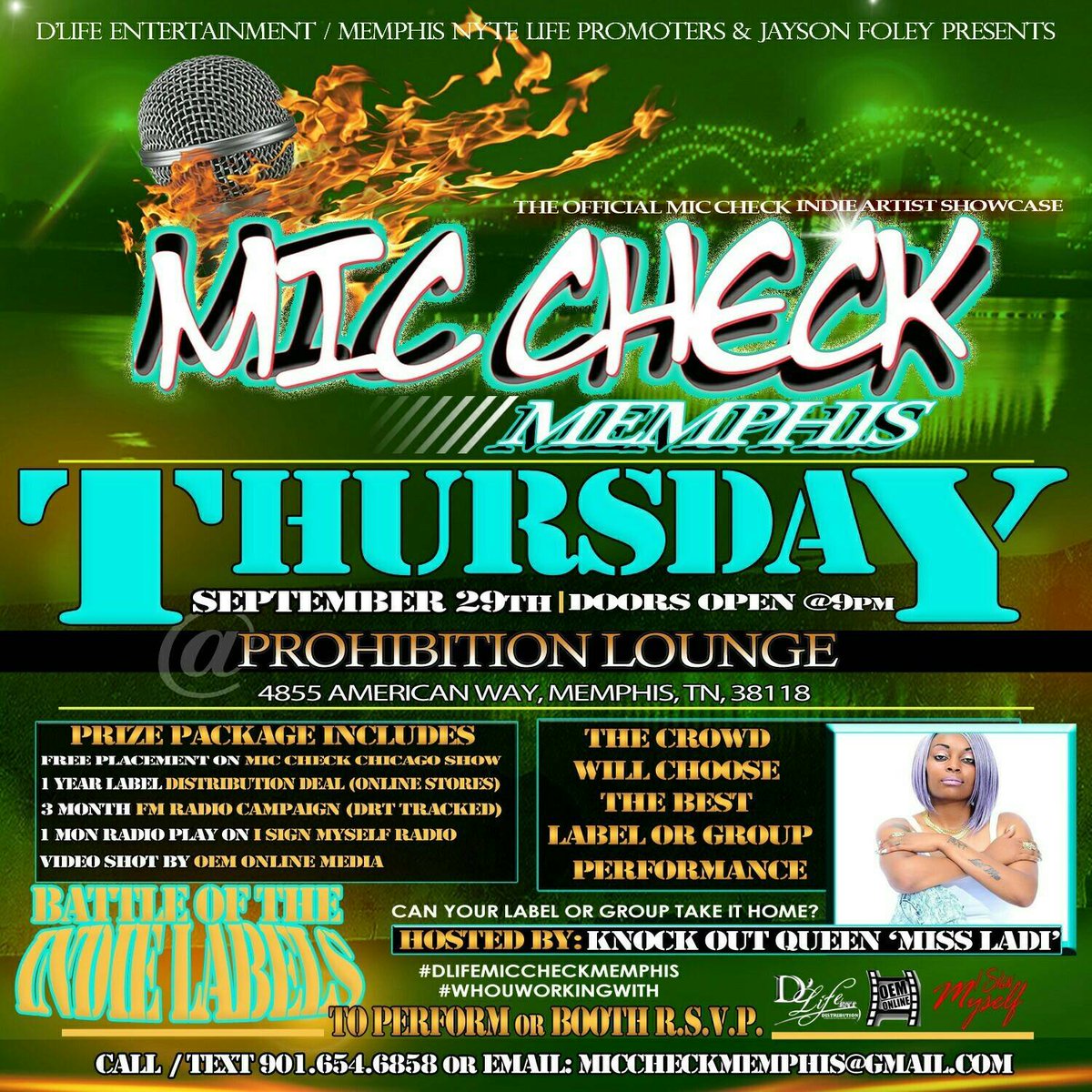 miccheckmemphis's tweet photo. Let's go!  2nite's the night!!!! #MICCheck Label night. Roster is full! Come out to support and network! @FoleyDLife https://t.co/Y2Mza33AVI