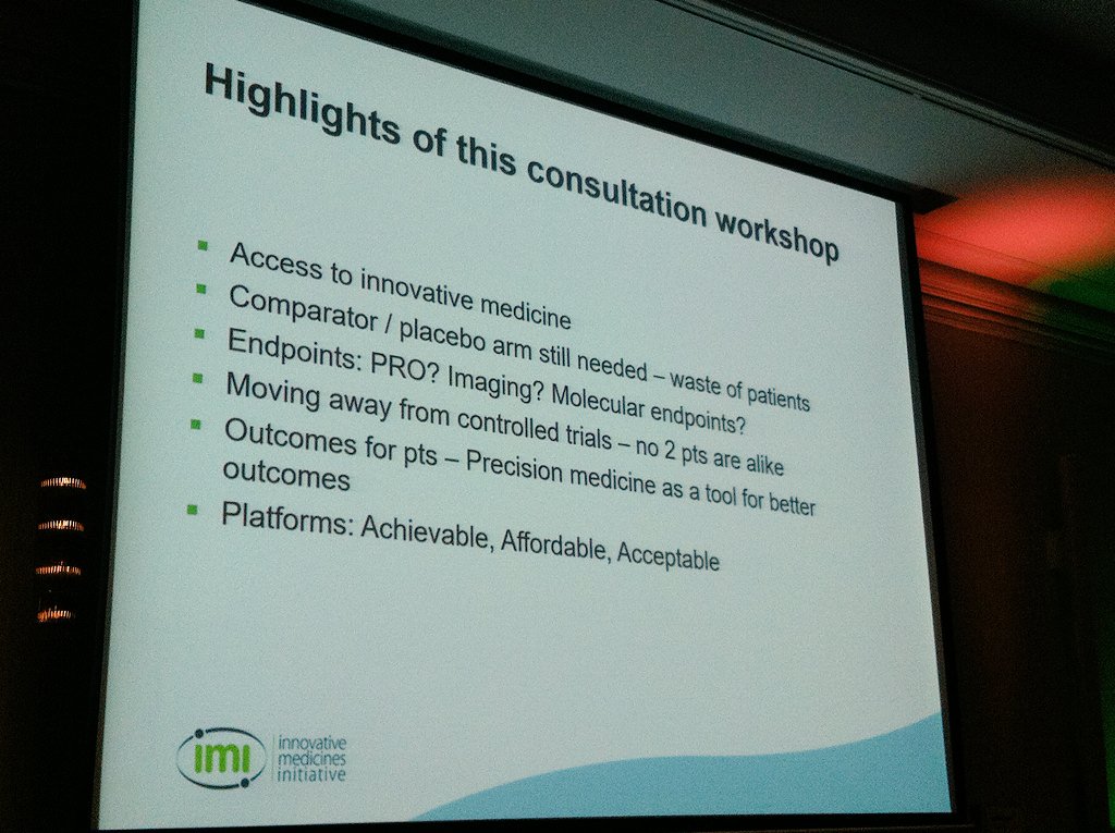 IHIEurope's tweet photo. Stefan Scherer of @NovartisPharma presents the conclusions of our #oncology workshop #IMISF2016 https://t.co/jYSOWiXz6f