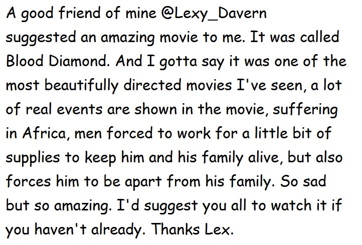 _Ivan_Murphy_'s tweet photo. @Lexy_Davern #BloodDiamond https://t.co/B3R3bNR5AU